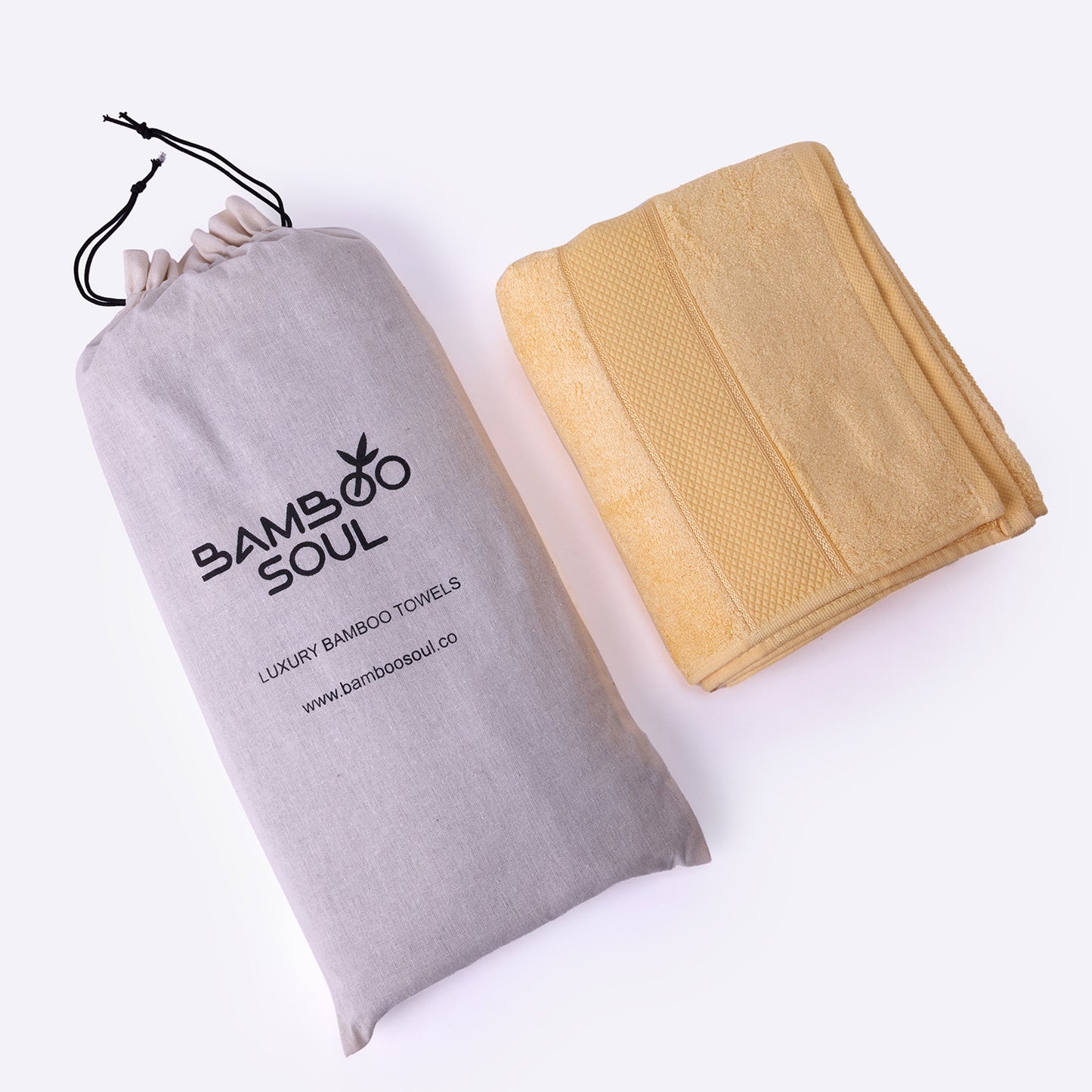 Bamboo Soul Bamboo Bath Towel | Large Size | Ultra Absorbent & Super Soft | 75 x 150 cm - 550 GSM | Pack of 1 – Yellow