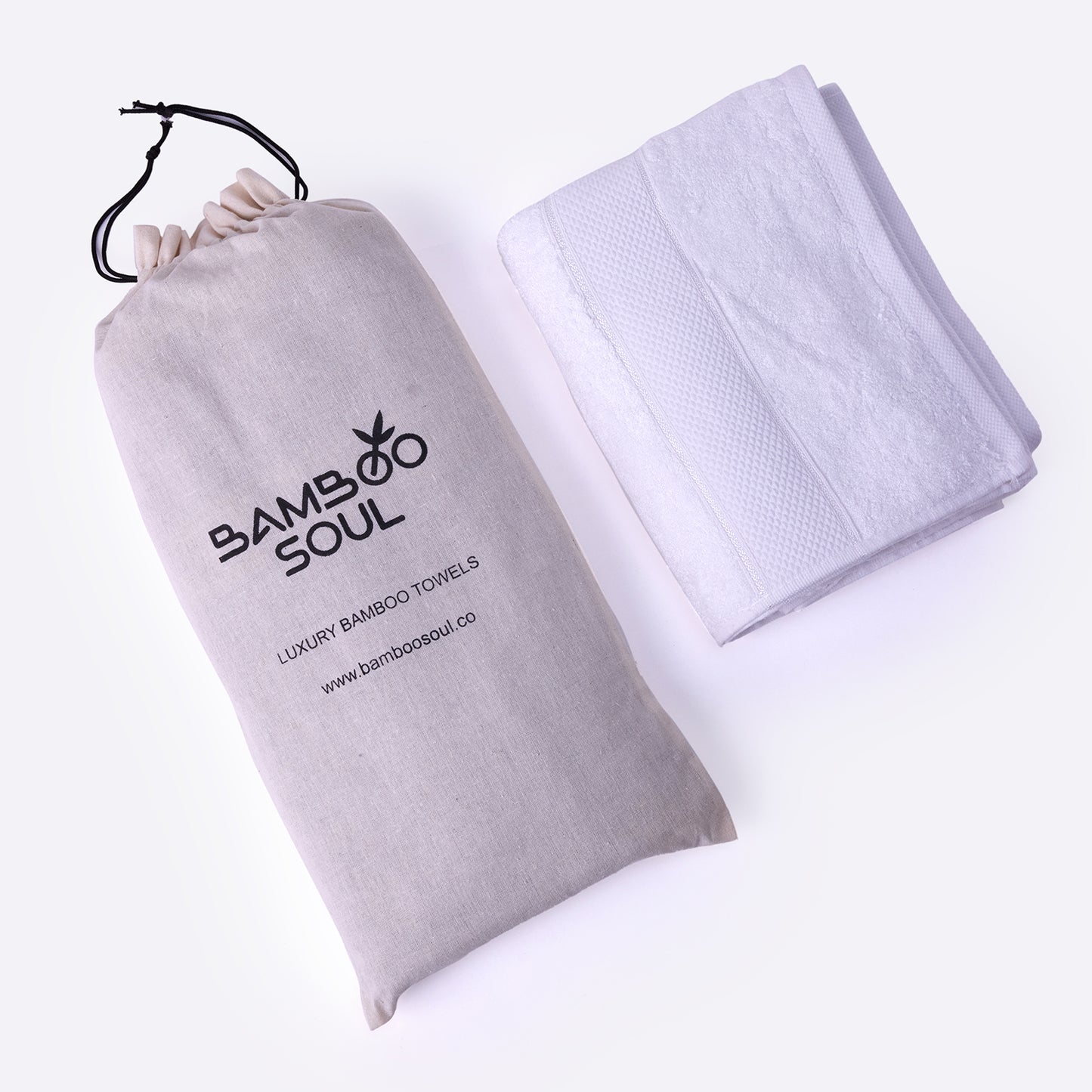 Bamboo Soul Bamboo Bath Towel | Large Size | Ultra Absorbent & Super Soft | 75 x 150 cm - 550 GSM | Pack of 1 – White