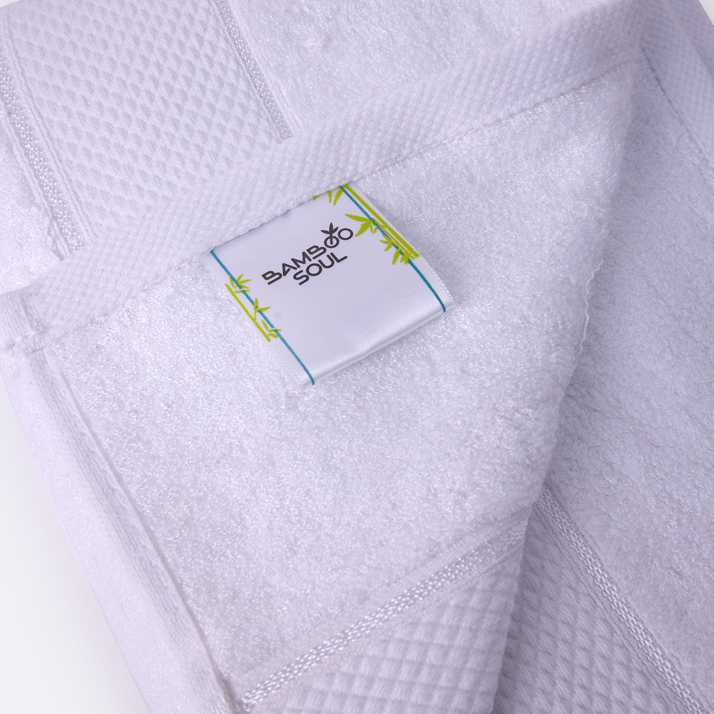 Bamboo Soul Bamboo Bath Towel | Large Size | Ultra Absorbent & Super Soft | 75 x 150 cm - 550 GSM | Pack of 1 – White