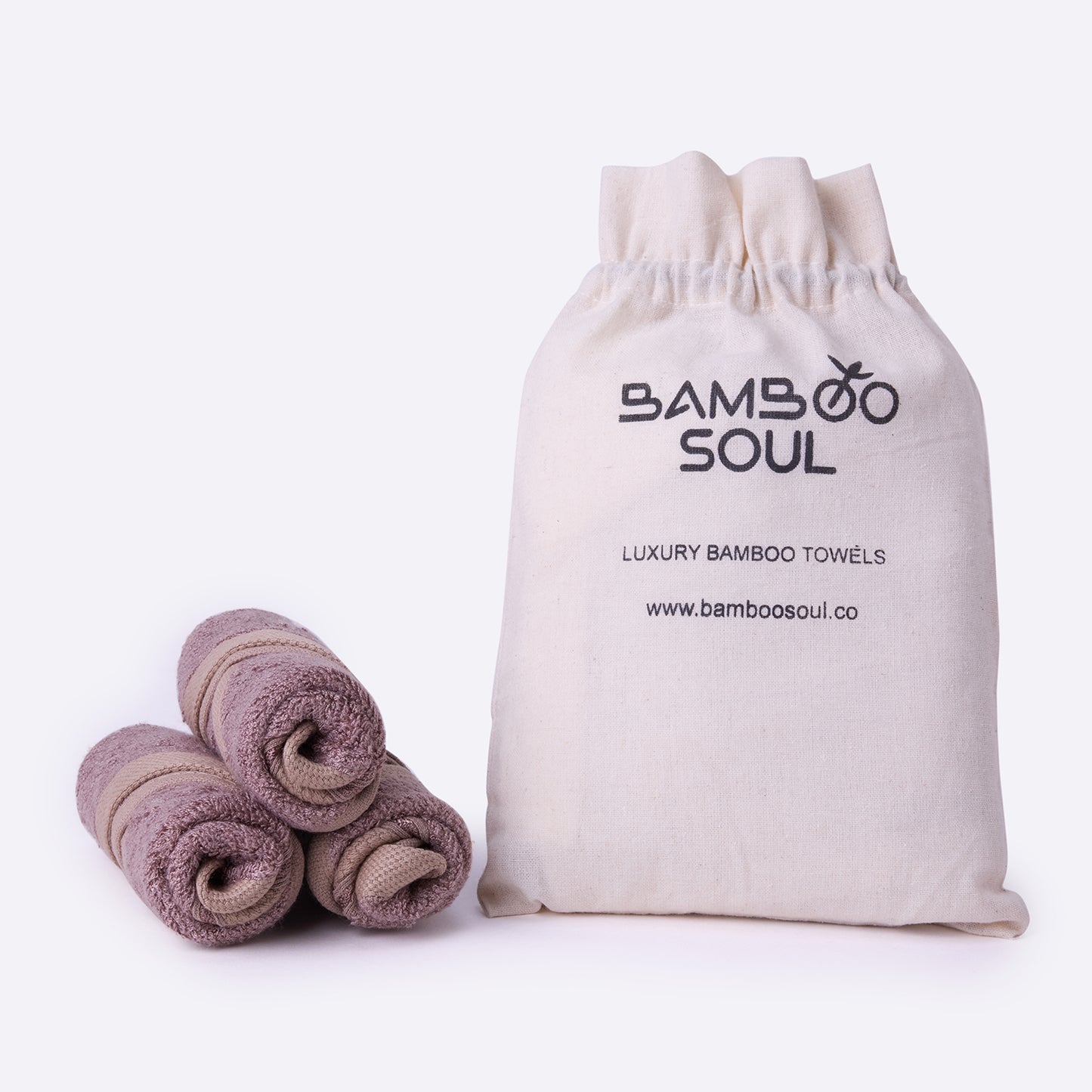 Bamboo Soul Bamboo Face Towel | Ultra Absorbent & Super Soft | 30 x 30 cm - 550 GSM | Pack of 3 – Dark Beige