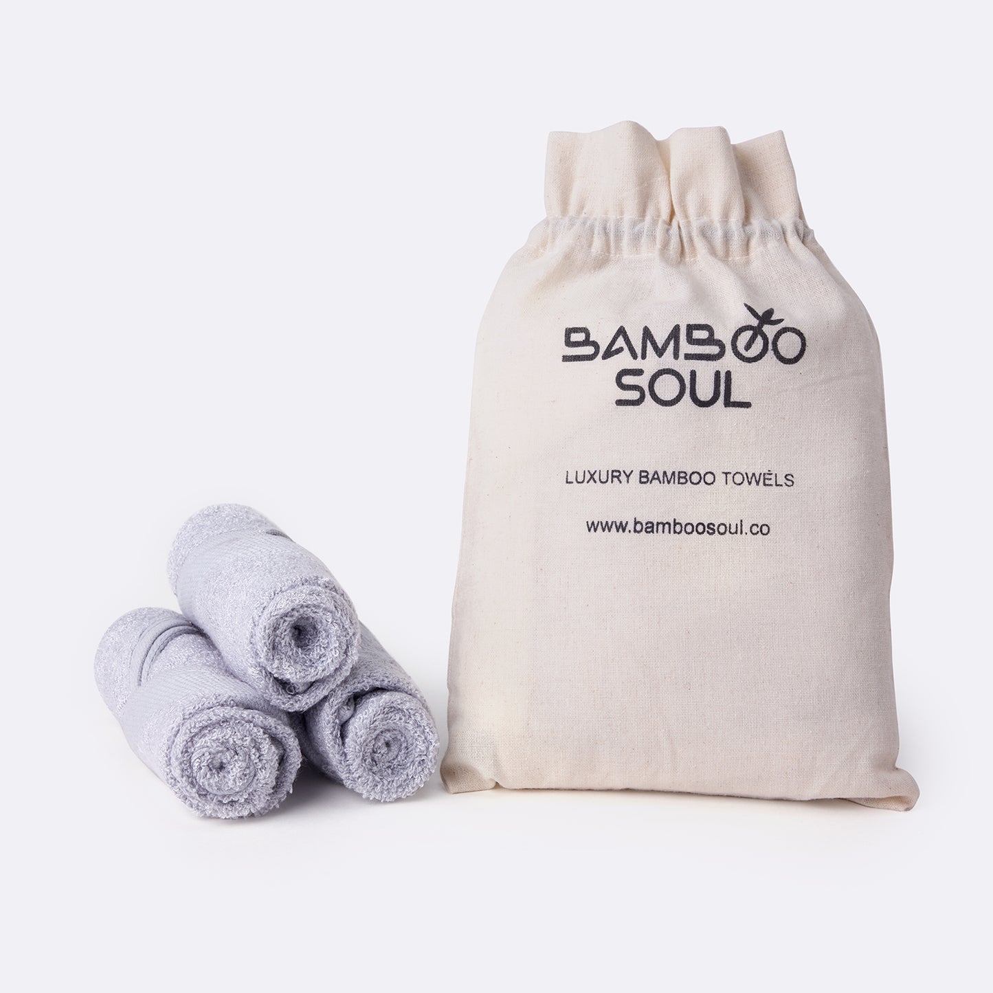 Bamboo Soul Bamboo Face Towel | Ultra Absorbent & Super Soft | 30 x 30 cm - 550 GSM | Pack of 3 – Grey