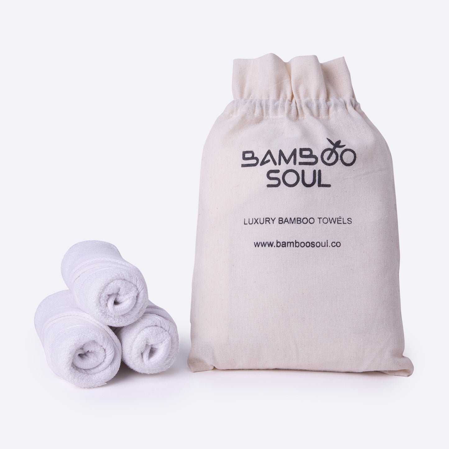 Bamboo Soul Bamboo Face Towel | Ultra Absorbent & Super Soft | 30 x 30 cm - 550 GSM | Pack of 3 – White