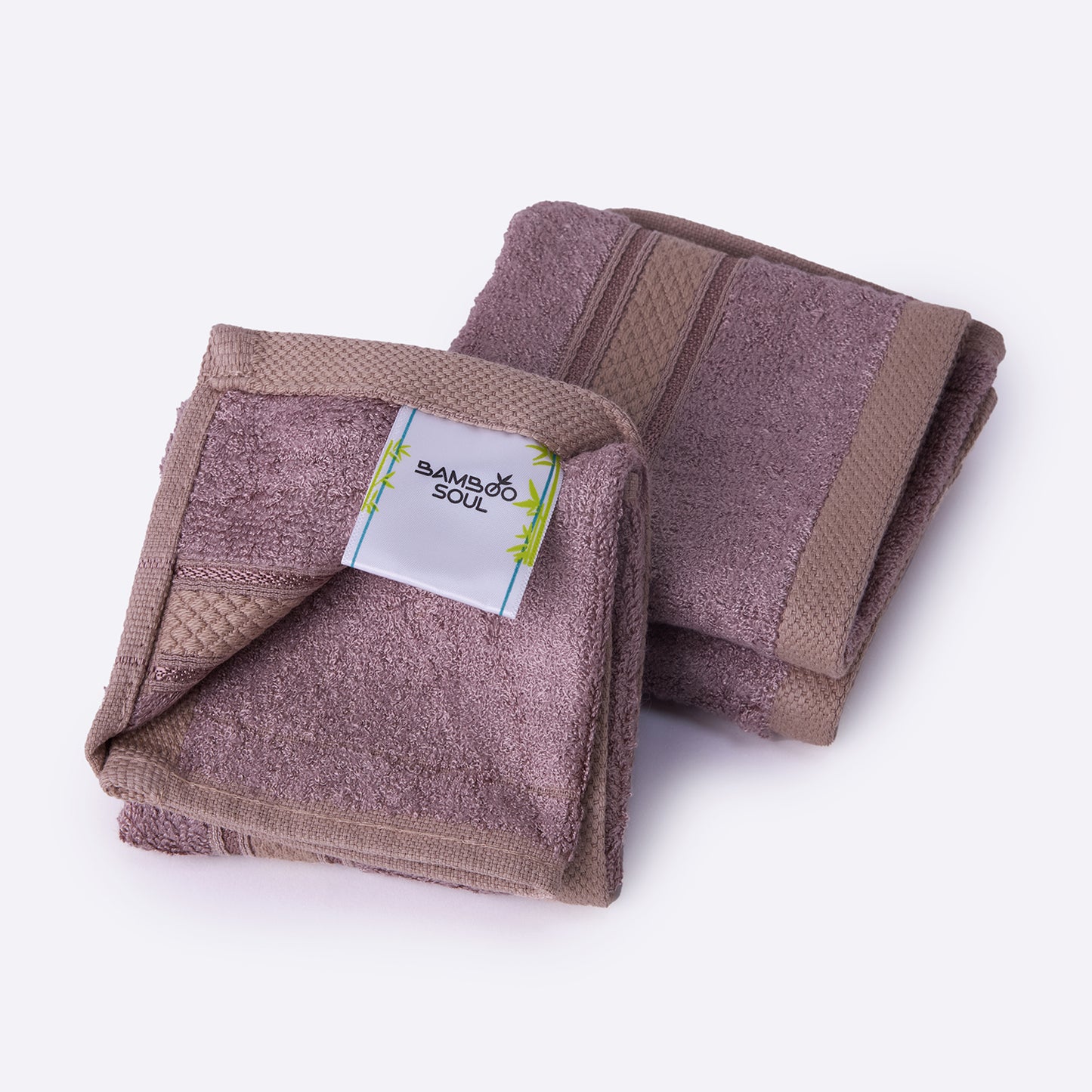 Bamboo Soul Bamboo Face Towel | Ultra Absorbent & Super Soft | 30 x 30 cm - 550 GSM | Pack of 3 – Dark Beige