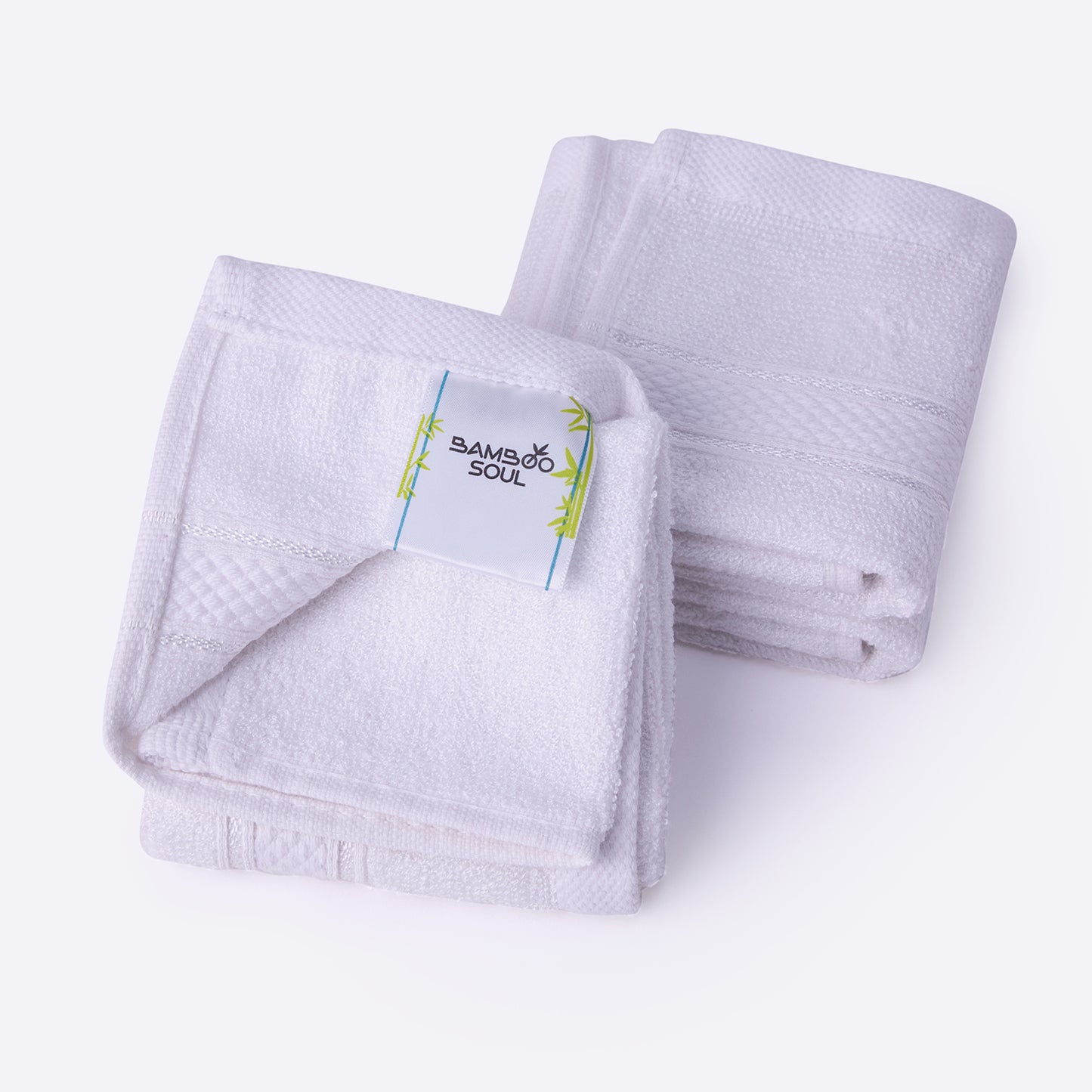 Bamboo Soul Bamboo Face Towel | Ultra Absorbent & Super Soft | 30 x 30 cm - 550 GSM | Pack of 3 – White