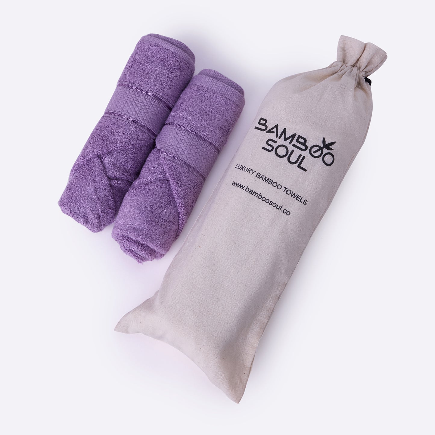 Bamboo Soul Bamboo Hand Towel | Ultra Absorbent & Super Soft | 40 x 60 cm - 550 GSM | Pack of 2 – Purple