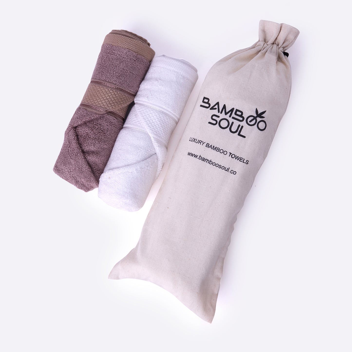 Bamboo Soul Bamboo Hand Towel | Ultra Absorbent & Super Soft | 40 x 60 cm - 550 GSM | Pack of 2 – White