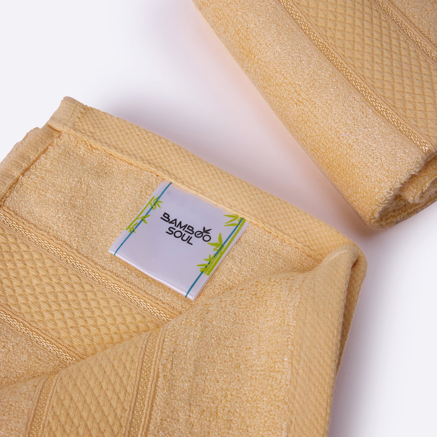 Bamboo Soul Bamboo Hand Towel | Ultra Absorbent & Super Soft | 40 x 60 cm - 550 GSM | Pack of 2 – Yellow