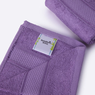 Bamboo Soul Bamboo Hand Towel | Ultra Absorbent & Super Soft | 40 x 60 cm - 550 GSM | Pack of 2 – Purple