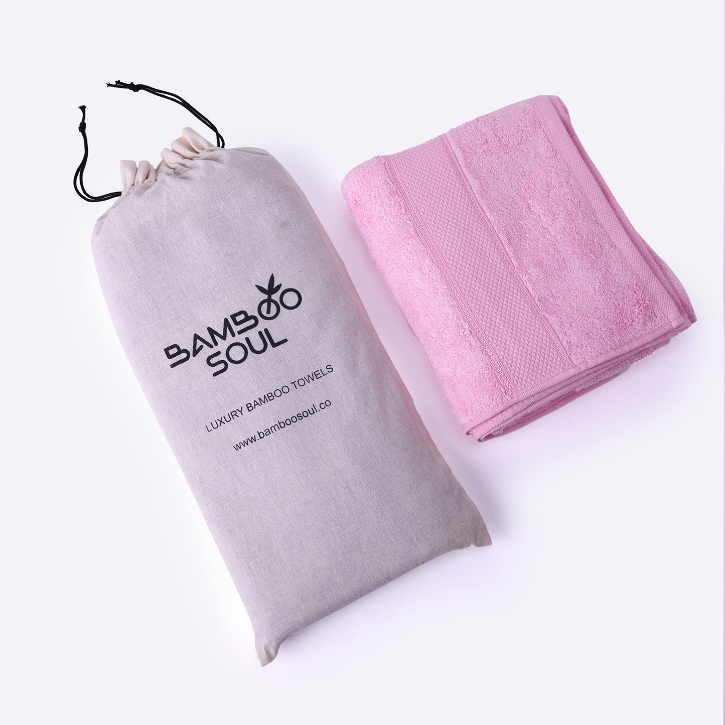 Bamboo Soul Bamboo Bath Towel | Large Size | Ultra Absorbent & Super Soft | 75 x 150 cm - 550 GSM | Pack of 1 – Pink