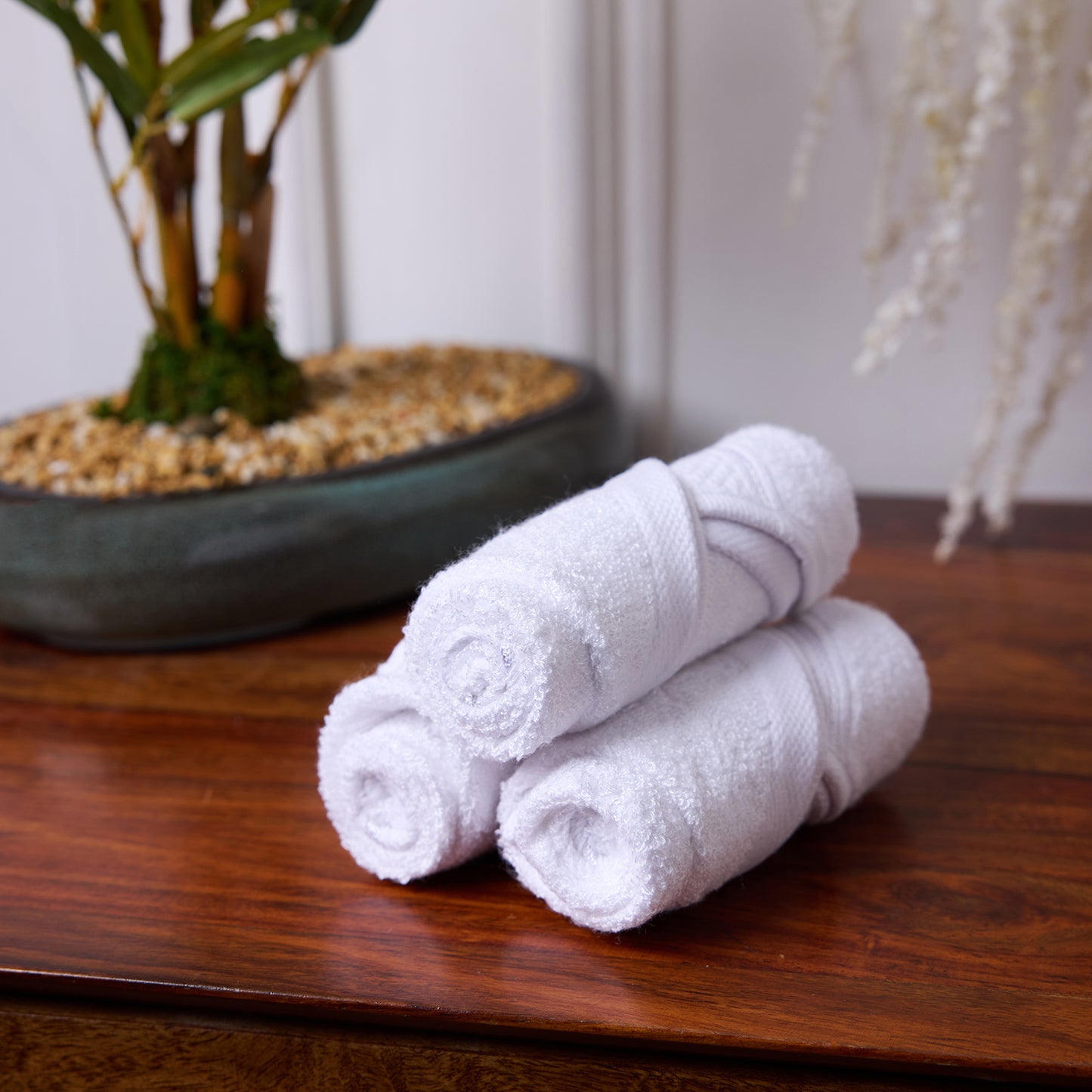 Bamboo Soul Bamboo Face Towel | Ultra Absorbent & Super Soft | 30 x 30 cm - 550 GSM | Pack of 3 – White