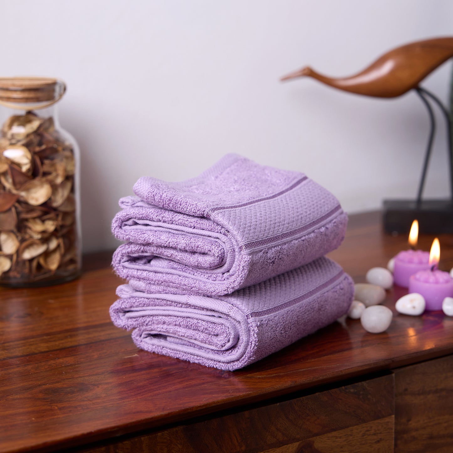 Bamboo Soul Bamboo Hand Towel | Ultra Absorbent & Super Soft | 40 x 60 cm - 550 GSM | Pack of 2 – Purple