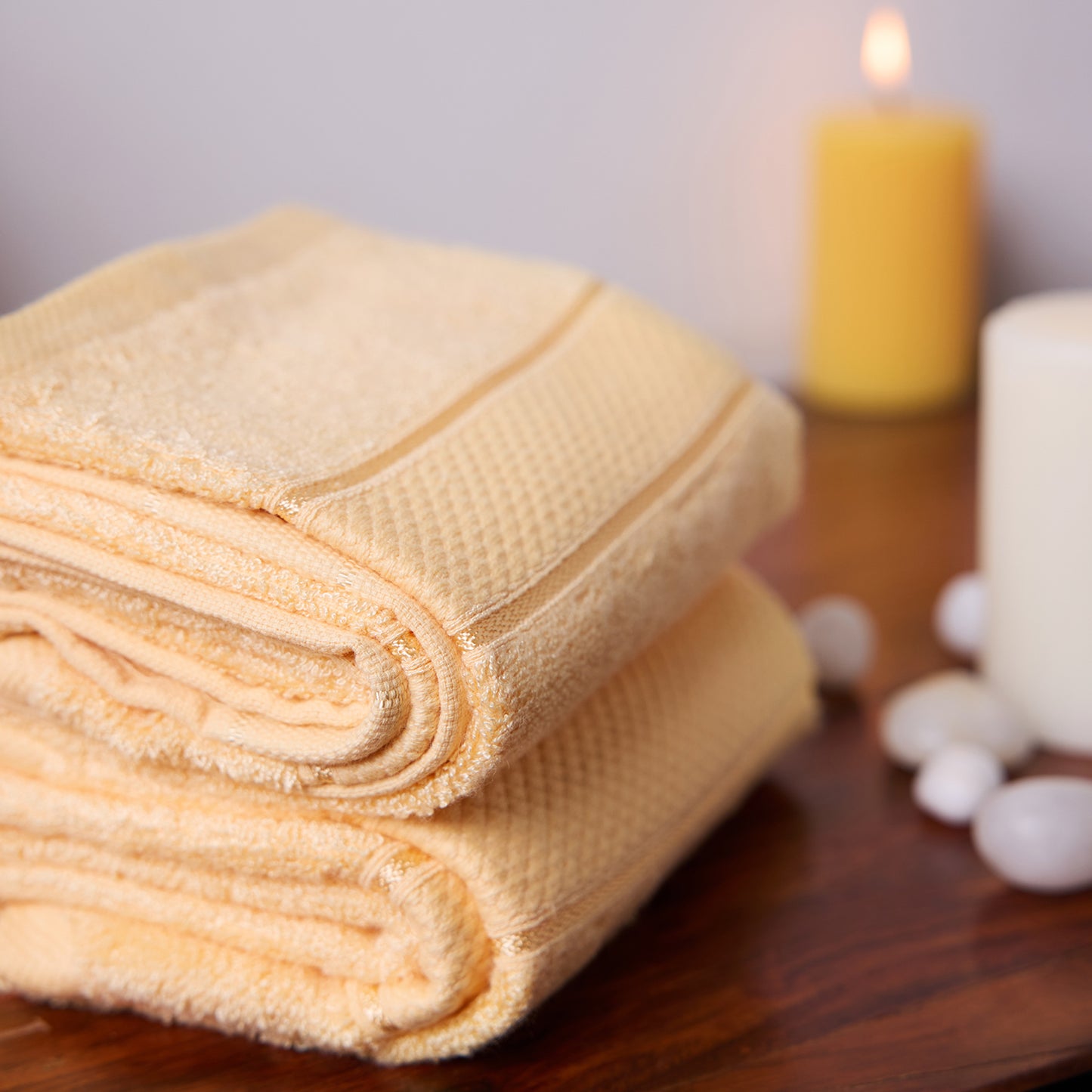 Bamboo Soul Bamboo Hand Towel | Ultra Absorbent & Super Soft | 40 x 60 cm - 550 GSM | Pack of 2 – Yellow