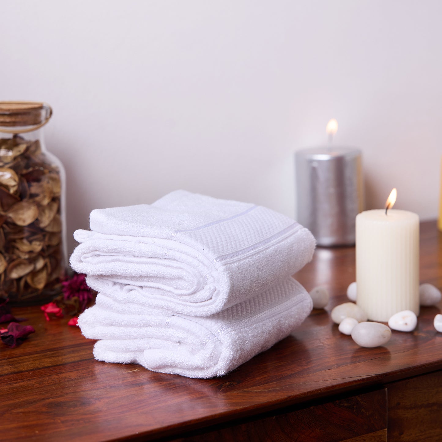 Bamboo Soul Bamboo Hand Towel | Ultra Absorbent & Super Soft | 40 x 60 cm - 550 GSM | Pack of 2 – White