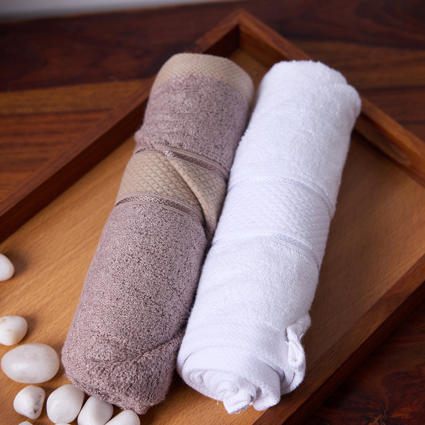 Bamboo Soul Bamboo Hand Towel | Ultra Absorbent & Super Soft | 40 x 60 cm - 550 GSM | Pack of 2 – White