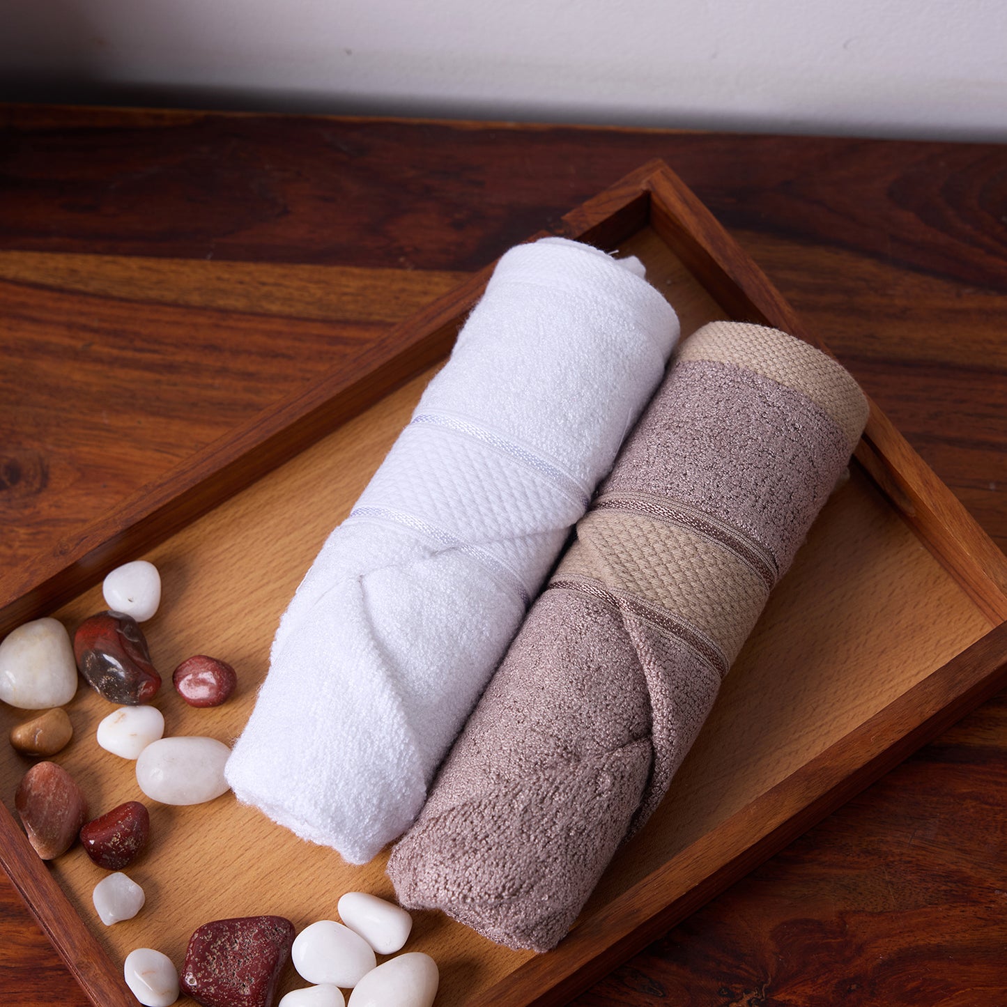 Bamboo Soul Bamboo Hand Towel | Ultra Absorbent & Super Soft | 40 x 60 cm - 550 GSM | Pack of 2 – White