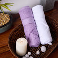 Bamboo Soul Bamboo Hand Towel | Ultra Absorbent & Super Soft | 40 x 60 cm - 550 GSM | Pack of 2 – White-Purple
