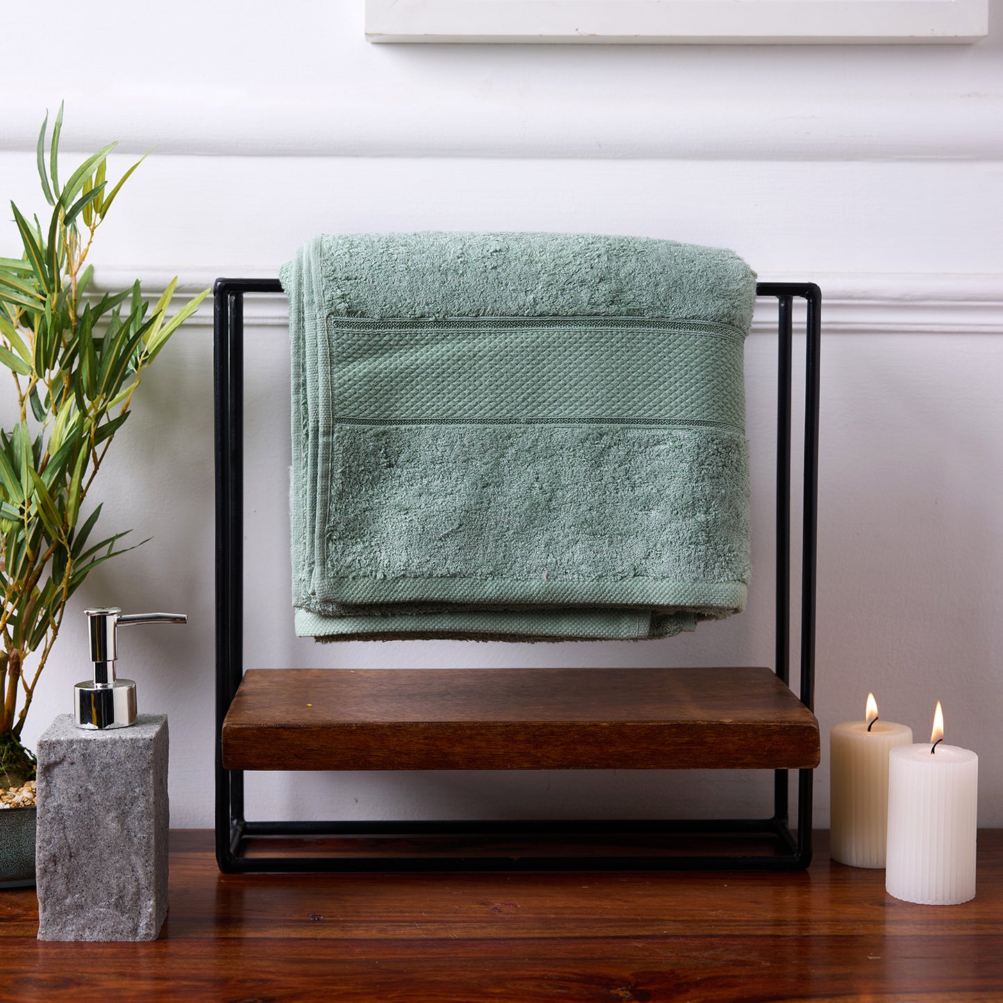 Bamboo Soul Bamboo Bath Towel | Large Size | Ultra Absorbent & Super Soft | 75 x 150 cm - 550 GSM | Pack of 1 – Mint Green