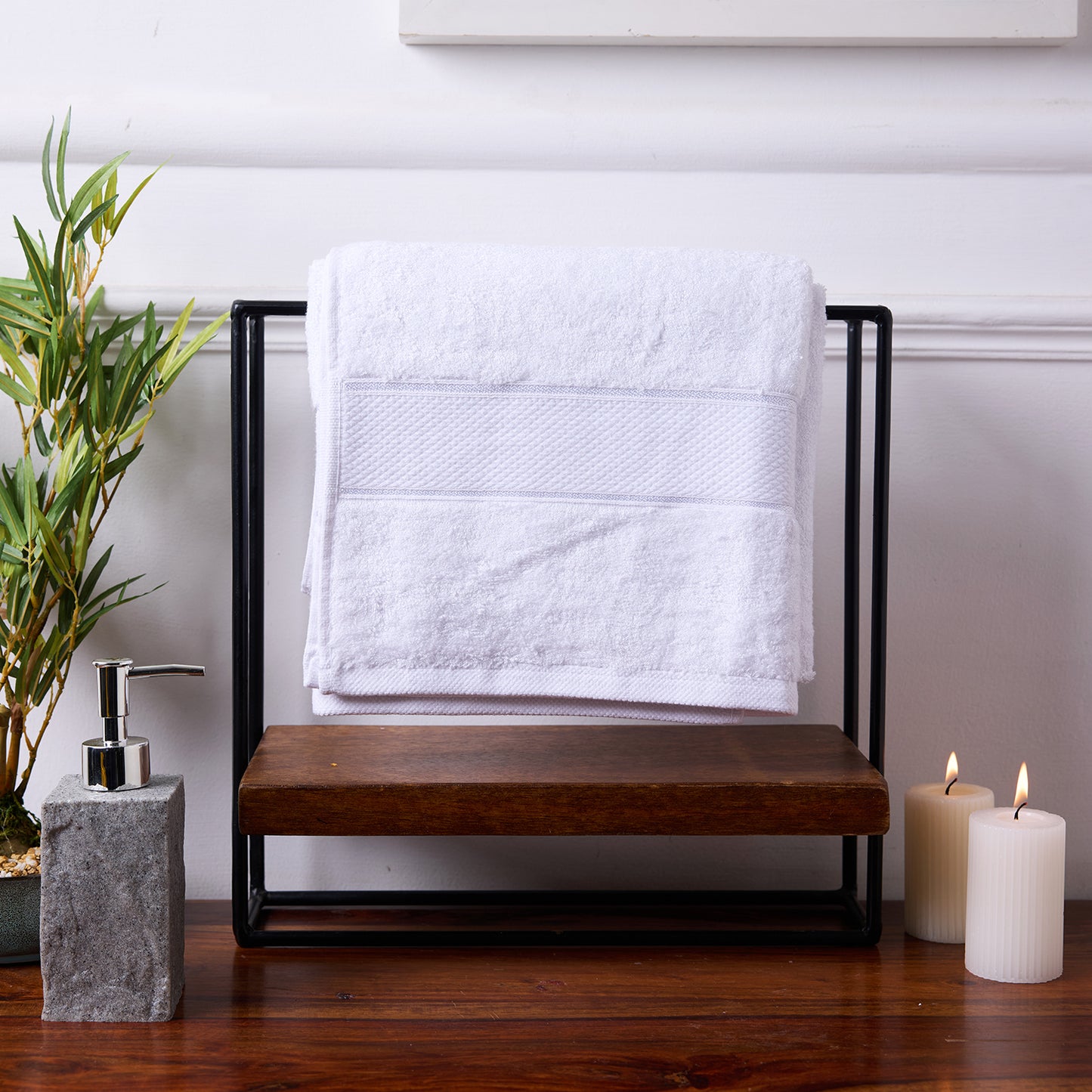 Bamboo Soul Bamboo Bath Towel | Large Size | Ultra Absorbent & Super Soft | 75 x 150 cm - 550 GSM | Pack of 1 – White