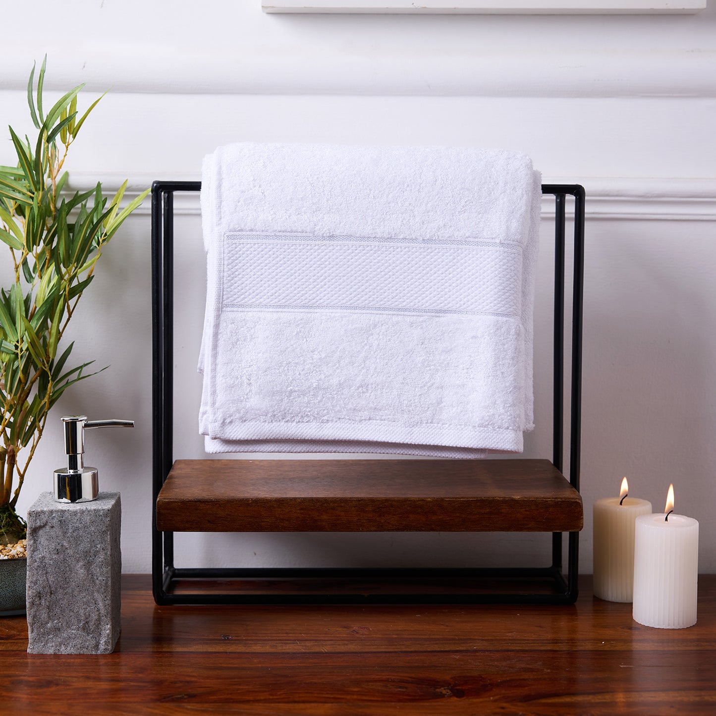 Bamboo Soul Bamboo Bath Towel | Large Size | Ultra Absorbent & Super Soft | 75 x 150 cm - 550 GSM | Pack of 1 – White