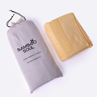 Bamboo Soul Bamboo Bath Towel | Large Size | Ultra Absorbent & Super Soft | 75 x 150 cm - 550 GSM | Pack of 1 – Yellow