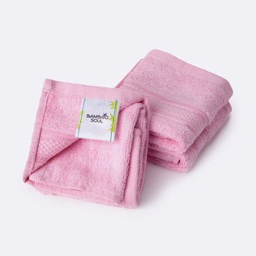 Bamboo Soul Bamboo Face Towel | Ultra Absorbent & Super Soft | 30 x 30 cm - 550 GSM | Pack of 3 – Pink