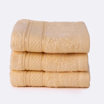 Bamboo Soul Bamboo Face Towel | Ultra Absorbent & Super Soft | 30 x 30 cm - 550 GSM | Pack of 3 – Yellow
