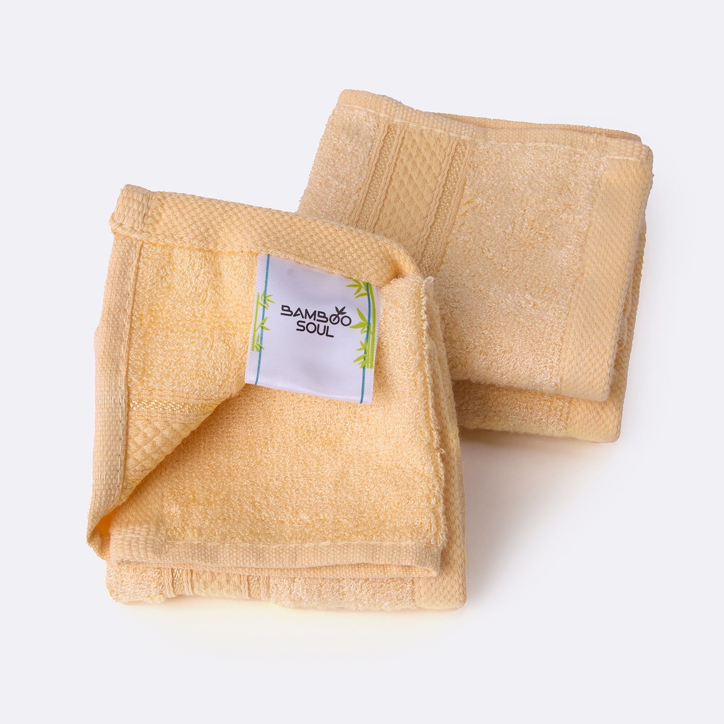 Bamboo Soul Bamboo Face Towel | Ultra Absorbent & Super Soft | 30 x 30 cm - 550 GSM | Pack of 3 – Yellow