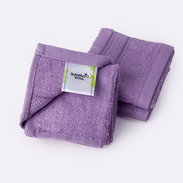 Bamboo Soul Bamboo Face Towel | Ultra Absorbent & Super Soft | 30 x 30 cm - 550 GSM | Pack of 3 – Purple