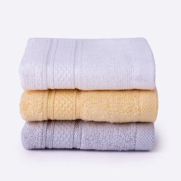 Bamboo Soul Bamboo Face Towel | Ultra Absorbent &amp; Super Soft | 30 x 30 cm - 550 GSM | Pack of 3 – White-Yellow-Grey