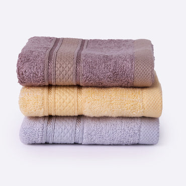 Bamboo Soul Bamboo Face Towel | Ultra Absorbent & Super Soft | 30 x 30 cm - 550 GSM | Pack of 3 – Dark Beige-Yellow-Grey