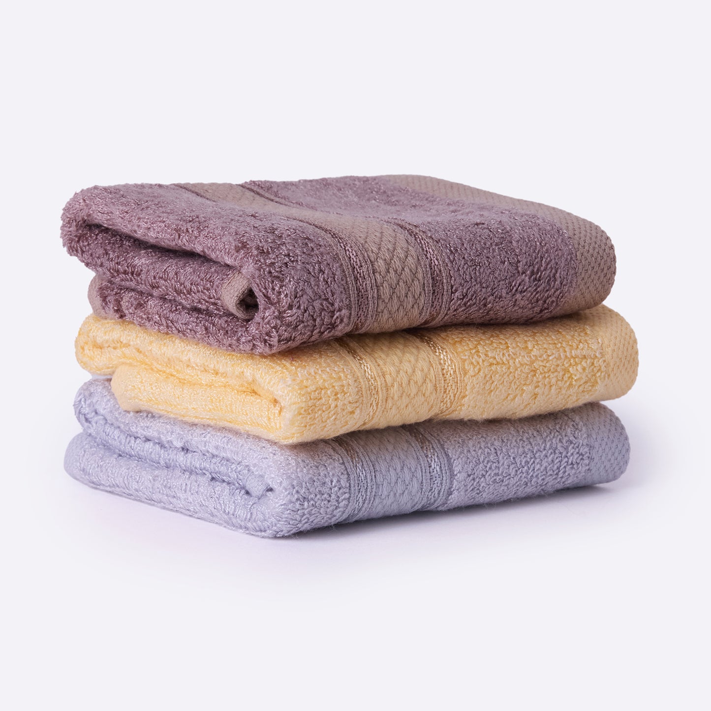Bamboo Soul Bamboo Face Towel | Ultra Absorbent & Super Soft | 30 x 30 cm - 550 GSM | Pack of 3 – Dark Beige-Yellow-Grey