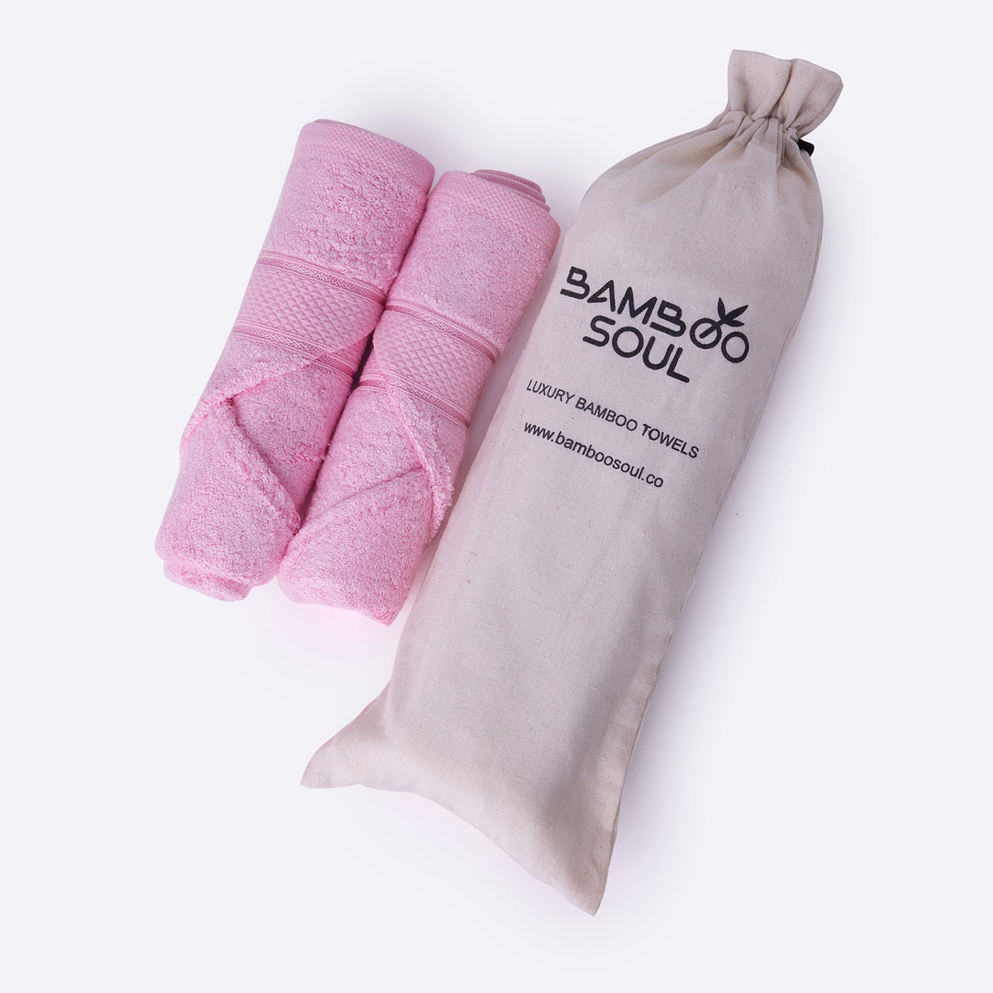Bamboo Soul Bamboo Hand Towel | Ultra Absorbent & Super Soft | 40 x 60 cm - 550 GSM | Pack of 2 – Pink