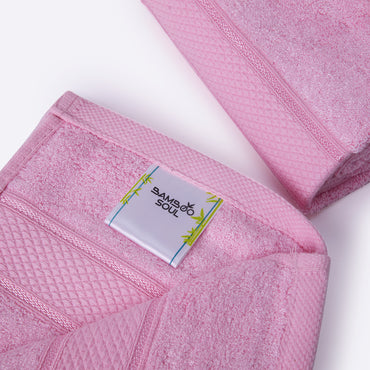 Bamboo Soul Bamboo Hand Towel | Ultra Absorbent & Super Soft | 40 x 60 cm - 550 GSM | Pack of 2 – Pink
