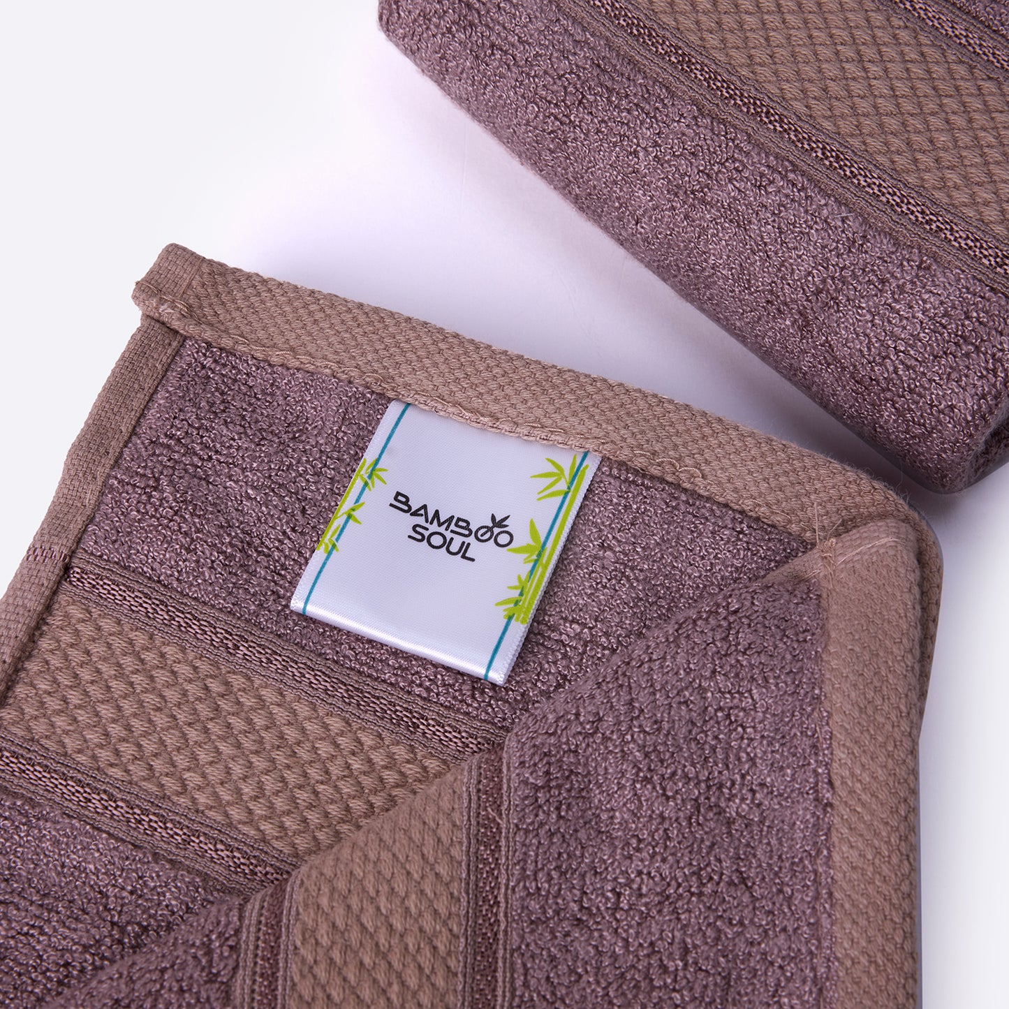 Bamboo Soul Bamboo Hand Towel | Ultra Absorbent & Super Soft | 40 x 60 cm - 550 GSM | Pack of 2 – Dark Beige