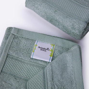 Bamboo Soul Bamboo Hand Towel | Ultra Absorbent &amp; Super Soft | 40 x 60 cm - 550 GSM | Pack of 2 – Mint Green