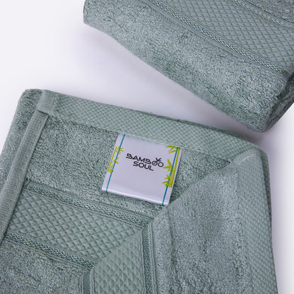 Bamboo Soul Bamboo Hand Towel | Ultra Absorbent &amp; Super Soft | 40 x 60 cm - 550 GSM | Pack of 2 – Mint Green
