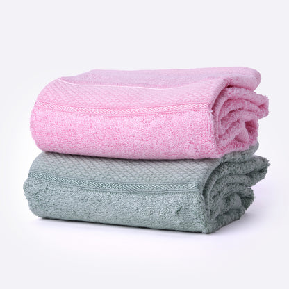 Bamboo Soul Bamboo Hand Towel | Ultra Absorbent & Super Soft | 40 x 60 cm - 550 GSM | Pack of 2 – Pink-Green