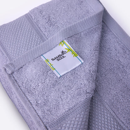 Bamboo Soul Bamboo Bath Towel | Large Size | Ultra Absorbent & Super Soft | 75 x 150 cm - 550 GSM | Pack of 1 – Light Grey