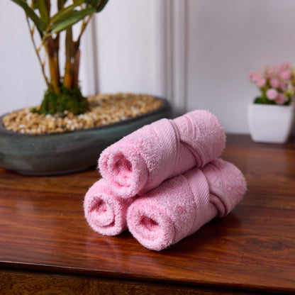 Bamboo Soul Bamboo Face Towel | Ultra Absorbent & Super Soft | 30 x 30 cm - 550 GSM | Pack of 3 – Pink