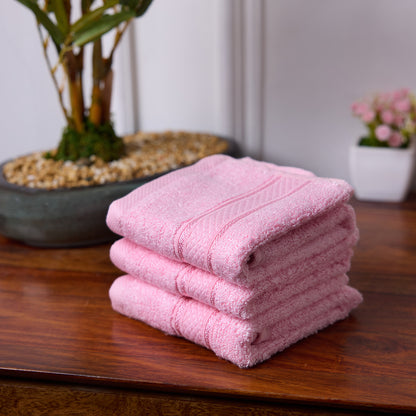 Bamboo Soul Bamboo Face Towel | Ultra Absorbent & Super Soft | 30 x 30 cm - 550 GSM | Pack of 3 – Pink