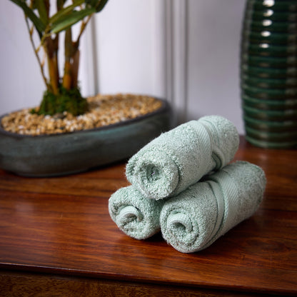 Bamboo Soul Bamboo Face Towel | Ultra Absorbent & Super Soft | 30 x 30 cm - 550 GSM | Pack of 3 – MInt Green