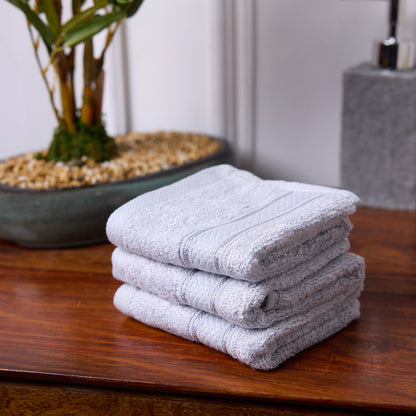 Bamboo Soul Bamboo Face Towel | Ultra Absorbent & Super Soft | 30 x 30 cm - 550 GSM | Pack of 3 – Grey