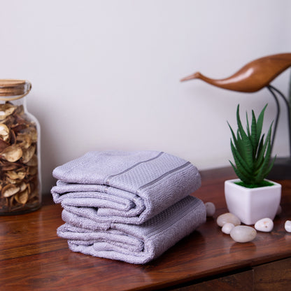 Bamboo Soul Bamboo Hand Towel | Ultra Absorbent &amp; Super Soft | 40 x 60 cm - 550 GSM | Pack of 2 – Grey
