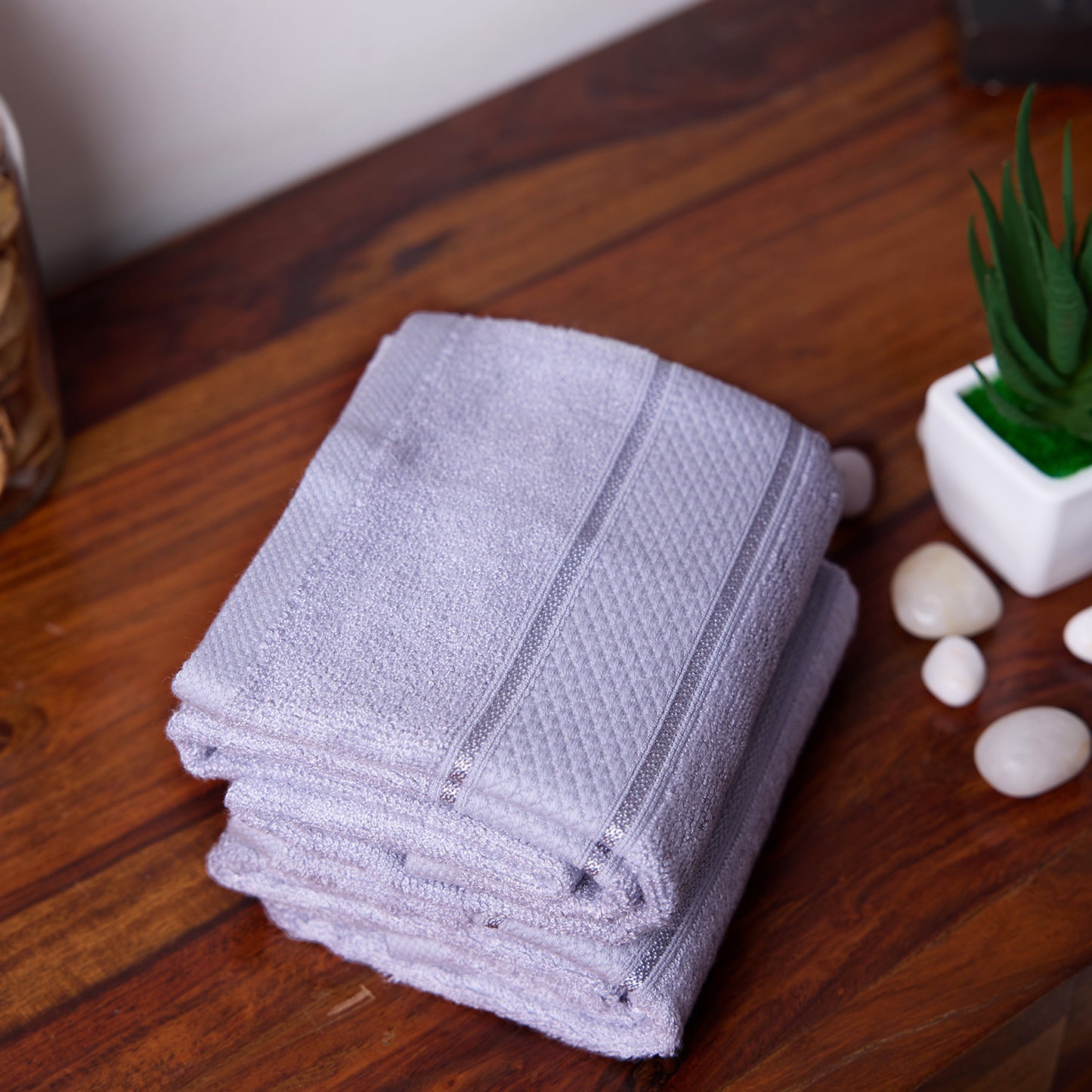 Bamboo Soul Bamboo Hand Towel | Ultra Absorbent &amp; Super Soft | 40 x 60 cm - 550 GSM | Pack of 2 – Grey