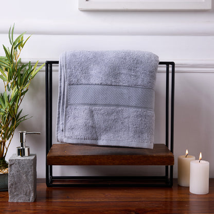 Bamboo Soul Bamboo Bath Towel | Large Size | Ultra Absorbent & Super Soft | 75 x 150 cm - 550 GSM | Pack of 1 – Light Grey
