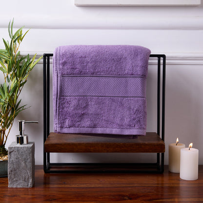 Bamboo Soul Bamboo Bath Towel | 550 GSM | Large Size | 75 x 150 cms | set of 1 - Purple