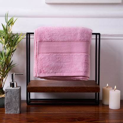 Bamboo Soul Bamboo Bath Towel | Large Size | Ultra Absorbent & Super Soft | 75 x 150 cm - 550 GSM | Pack of 1 – Pink